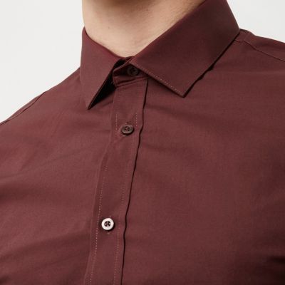White and red smart slim fit shirt multipack